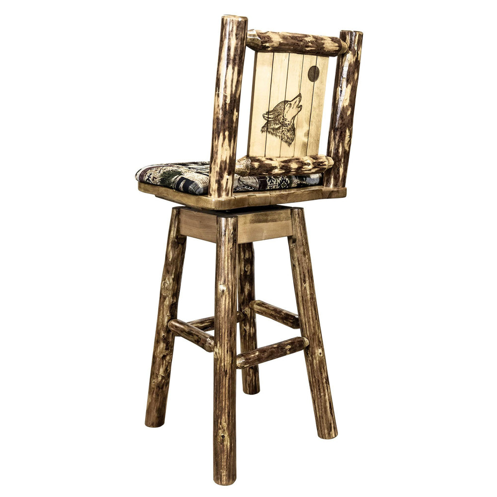 Counter Height Swivel Barstool with Back D115