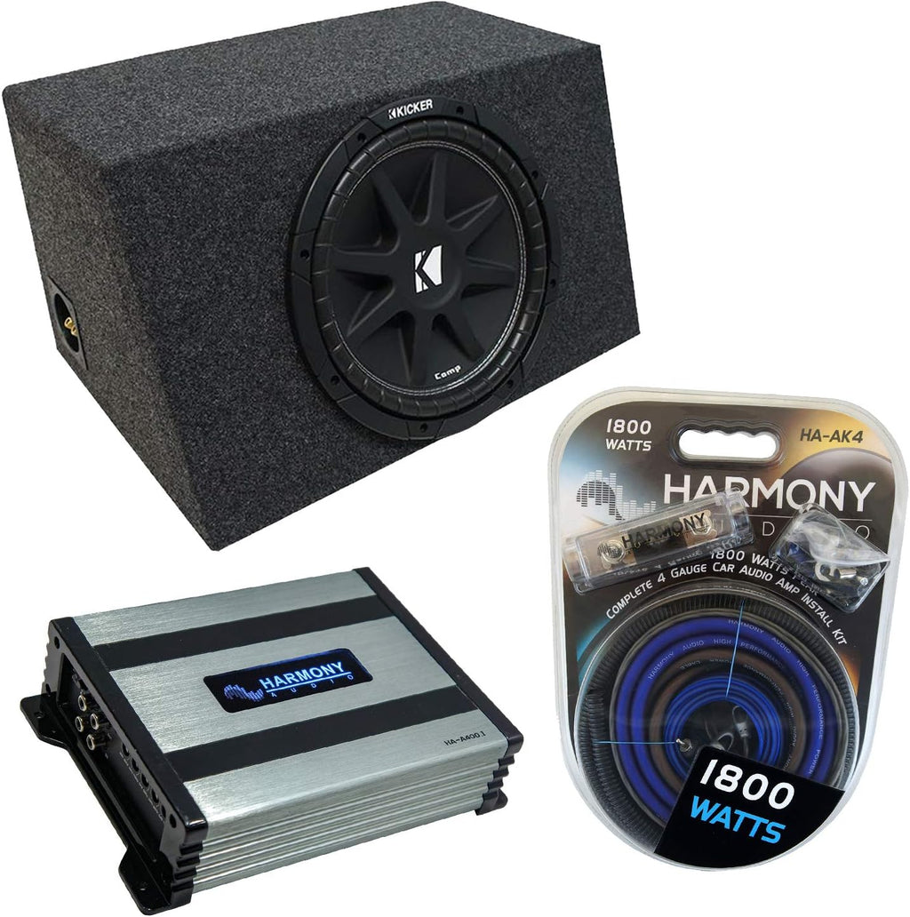 Sealed Single 12 Car Stereo Sub Box Enclosure & Amp U6948