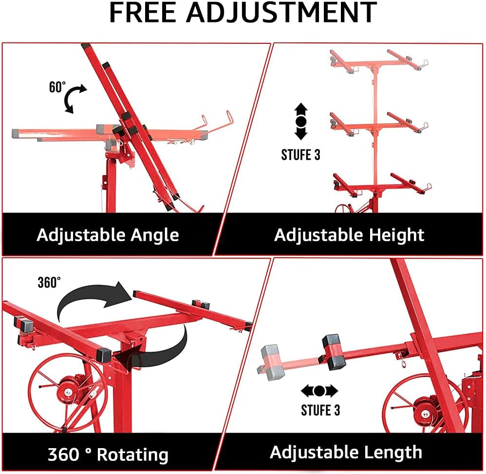 11'' Drywall Lift Panel Hoist with Adjustable Telescopic Arm U470464