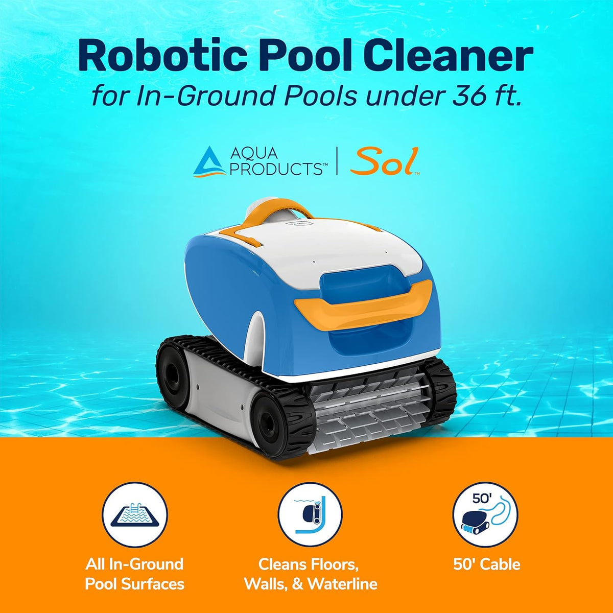 Robotic Pool Cleaner with 50ft Cable X818