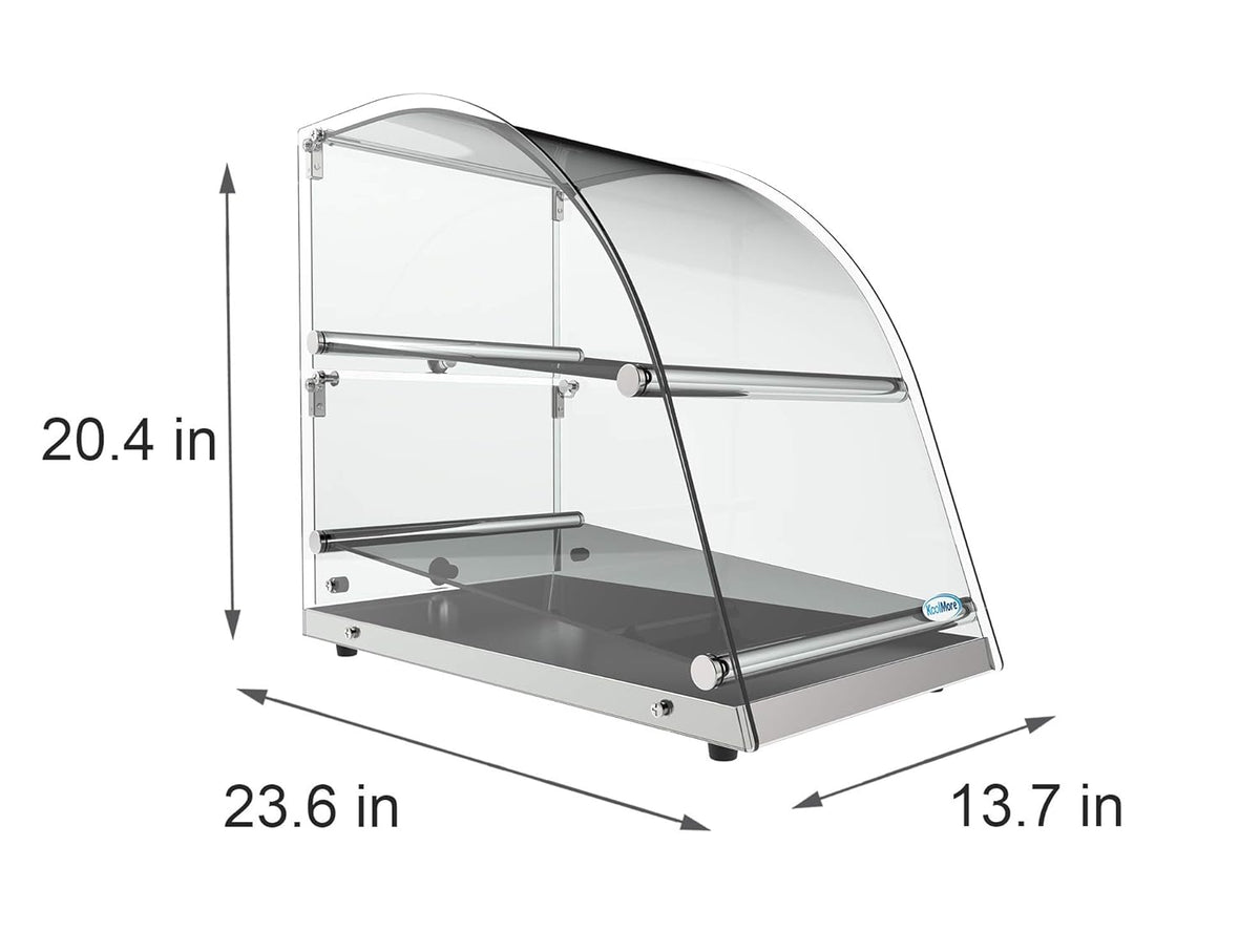 2 Tier Countertop Bakery Display Case with Curved Glass and Rear Door M17914