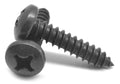 #8-18 x 1 1/2 Phillips Pan Head Sheet Metal Screw Black Zinc Plated P426