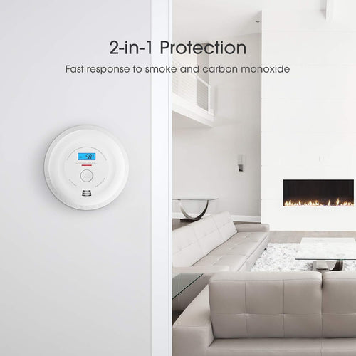 10-Year Battery Smoke and Carbon Monoxide Detector with LCD Display, Pack of 5 V80867