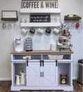 Farmhouse Coffee Bar Cabinet with Fireplace L513