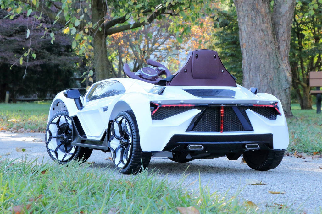 White 12V Kids Ride on Car with Remote H49406