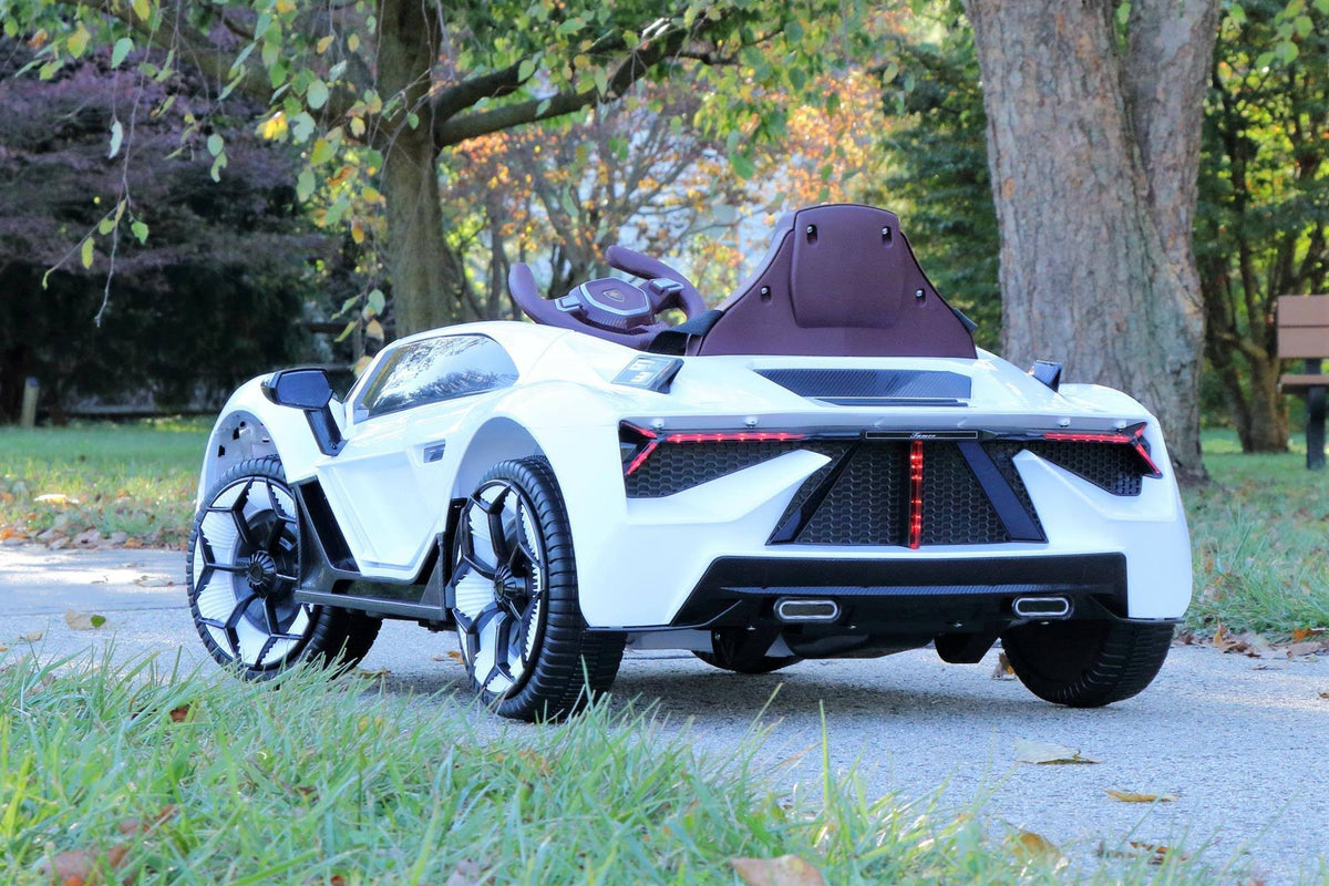 White 12V Kids Ride on Car with Remote H49406