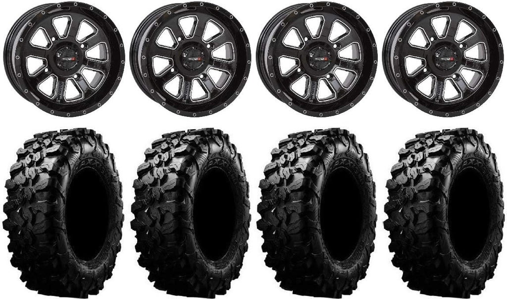 System 3 ST-4 Black 14 Wheels 28 Carnivore Tires 4x110 Bolt Pattern B421