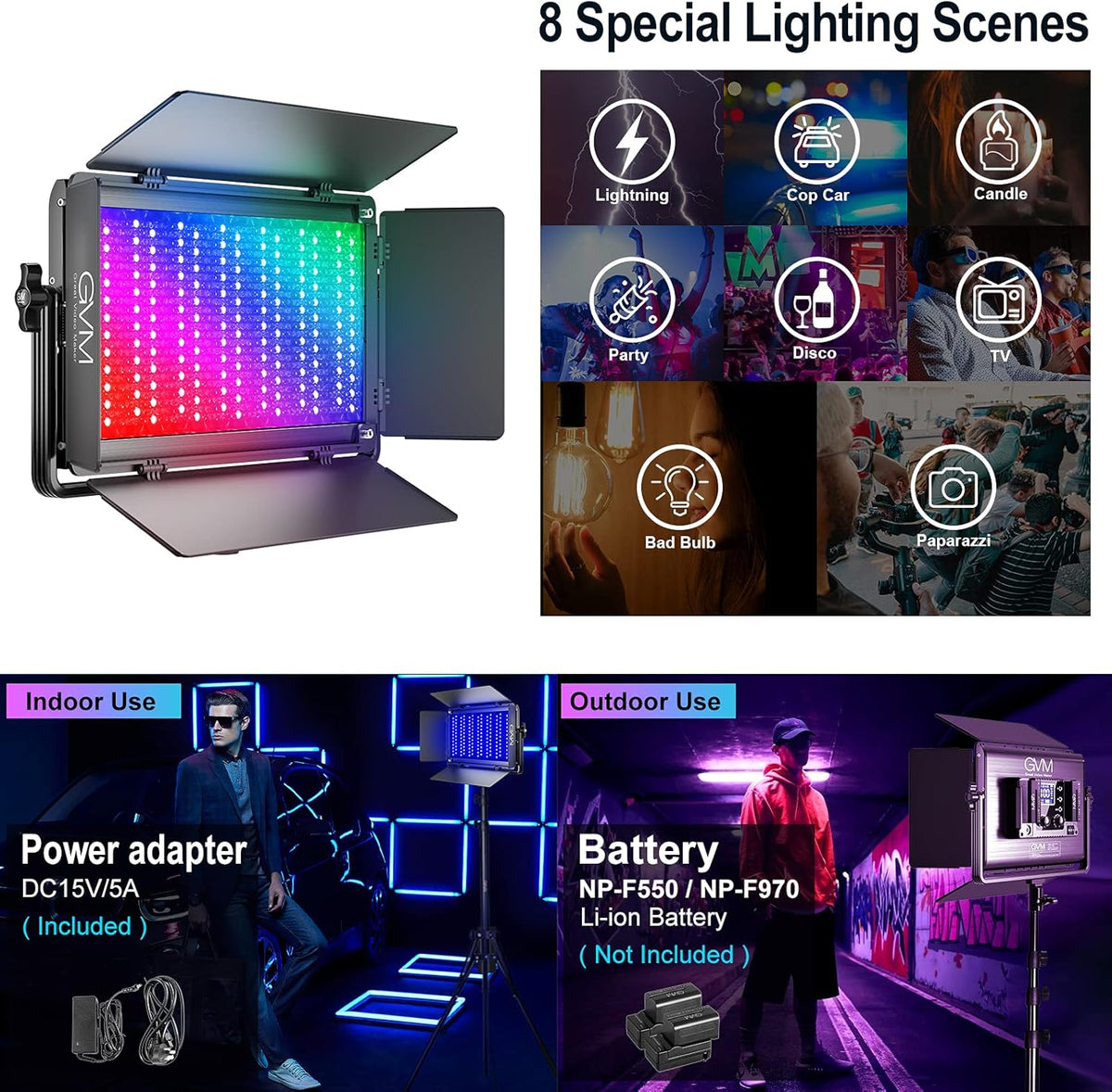 75W RGB LED Video Light 3 Packs H81004