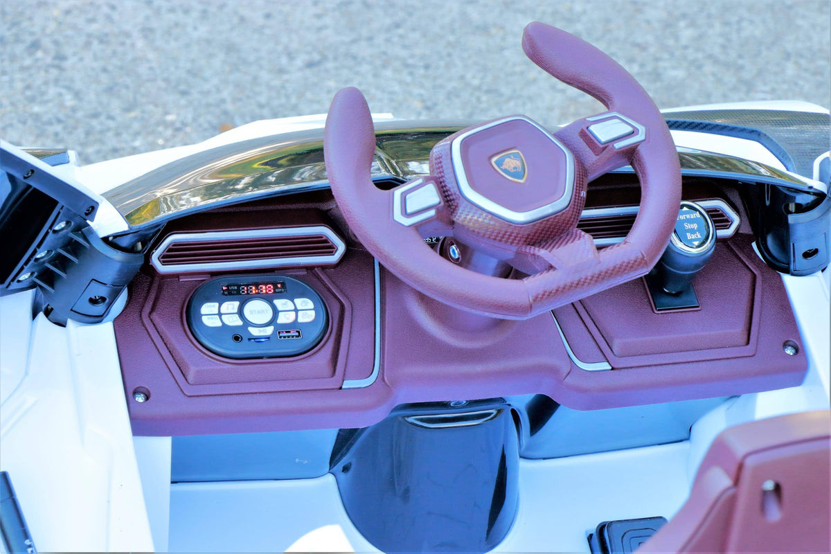 White 12V Kids Ride on Car with Remote H49406