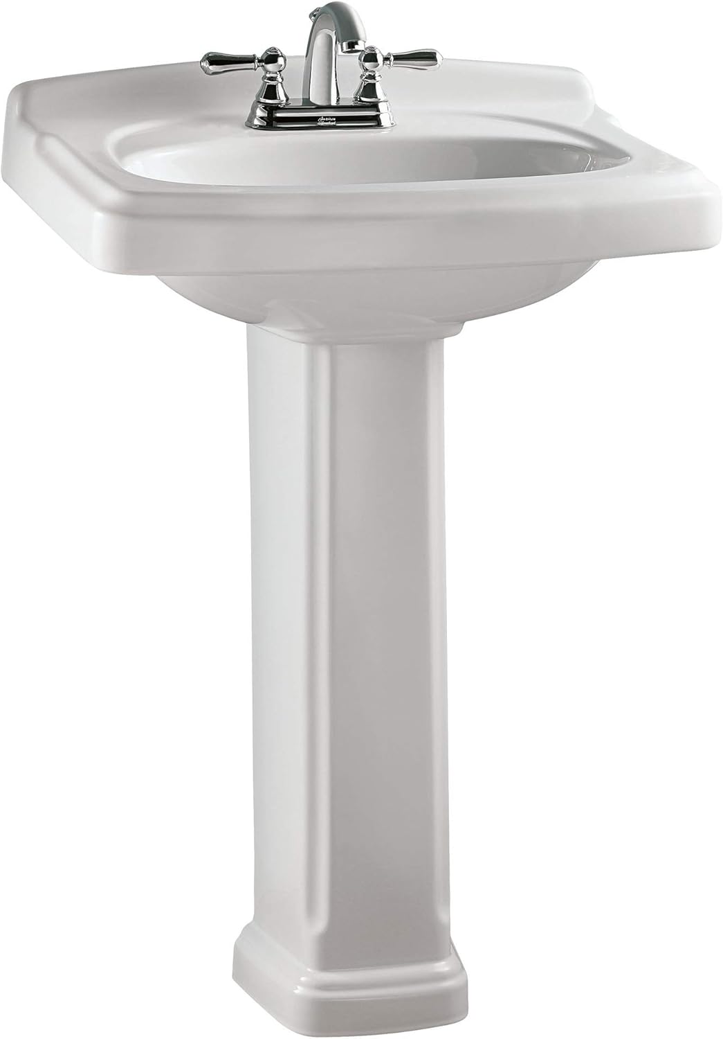 White Pedestal Bathroom Sink O5846