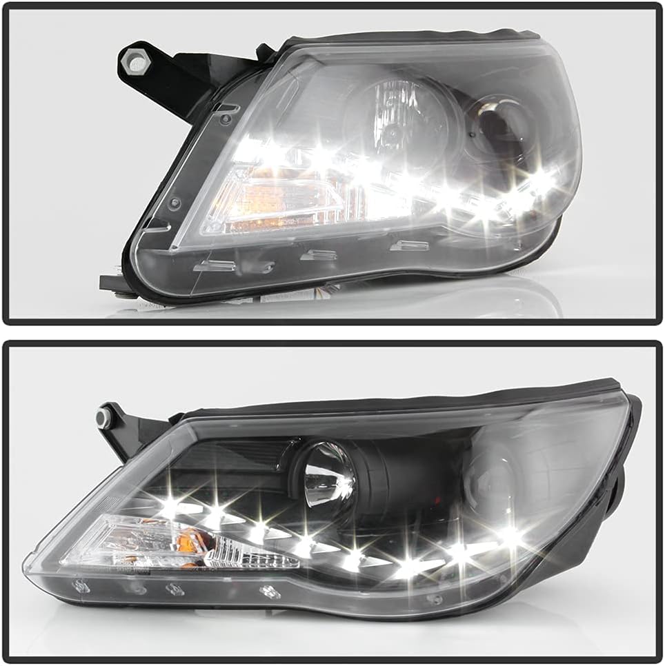 2009-2011 Volkswagen Tiguan Black Housing Projector Headlights Y868530
