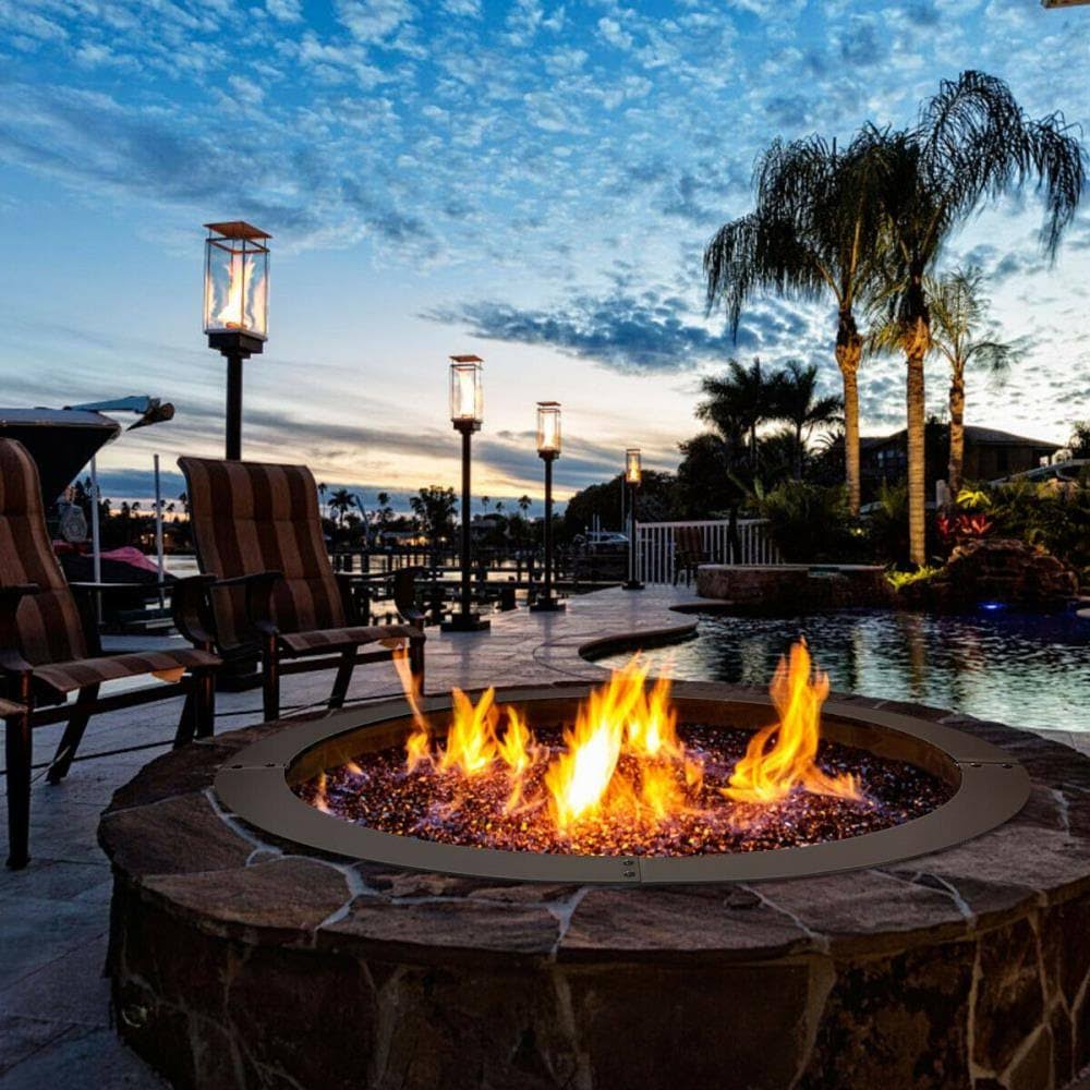 Black Portable Steel Propane Gas Fire Pit U832