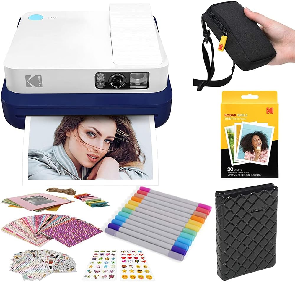 Digital Instant Camera for 3.5 x 4.25 Zink Photo Paper, 16MP (Blue) C456