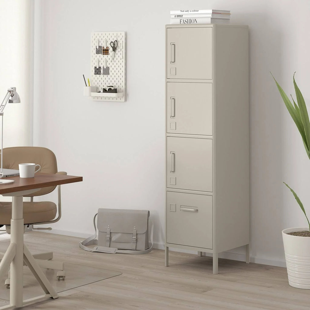 Beige High Cabinet with Drawer and Doors L96387