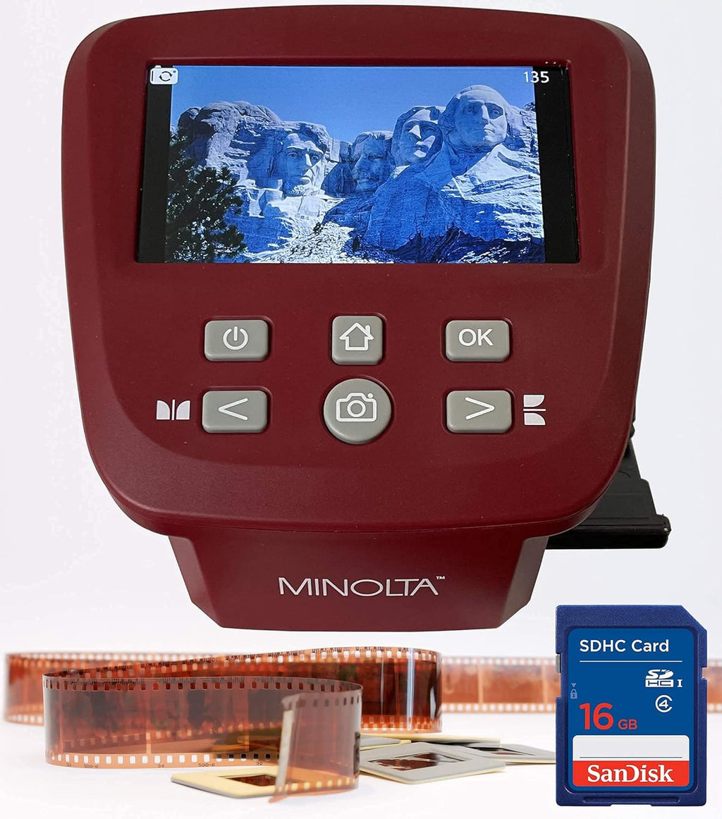 Film & Slide Scanner, 5 Screen, 22MP JPEG, 16GB SD Card L6489