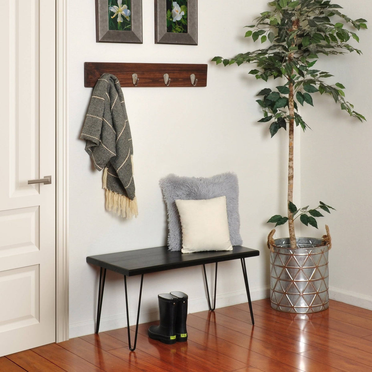 Dark Brown Wood Bench H558