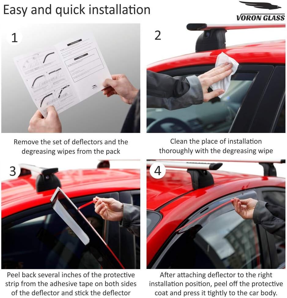 Window Deflectors Vent Window Visors 4 Pieces M136
