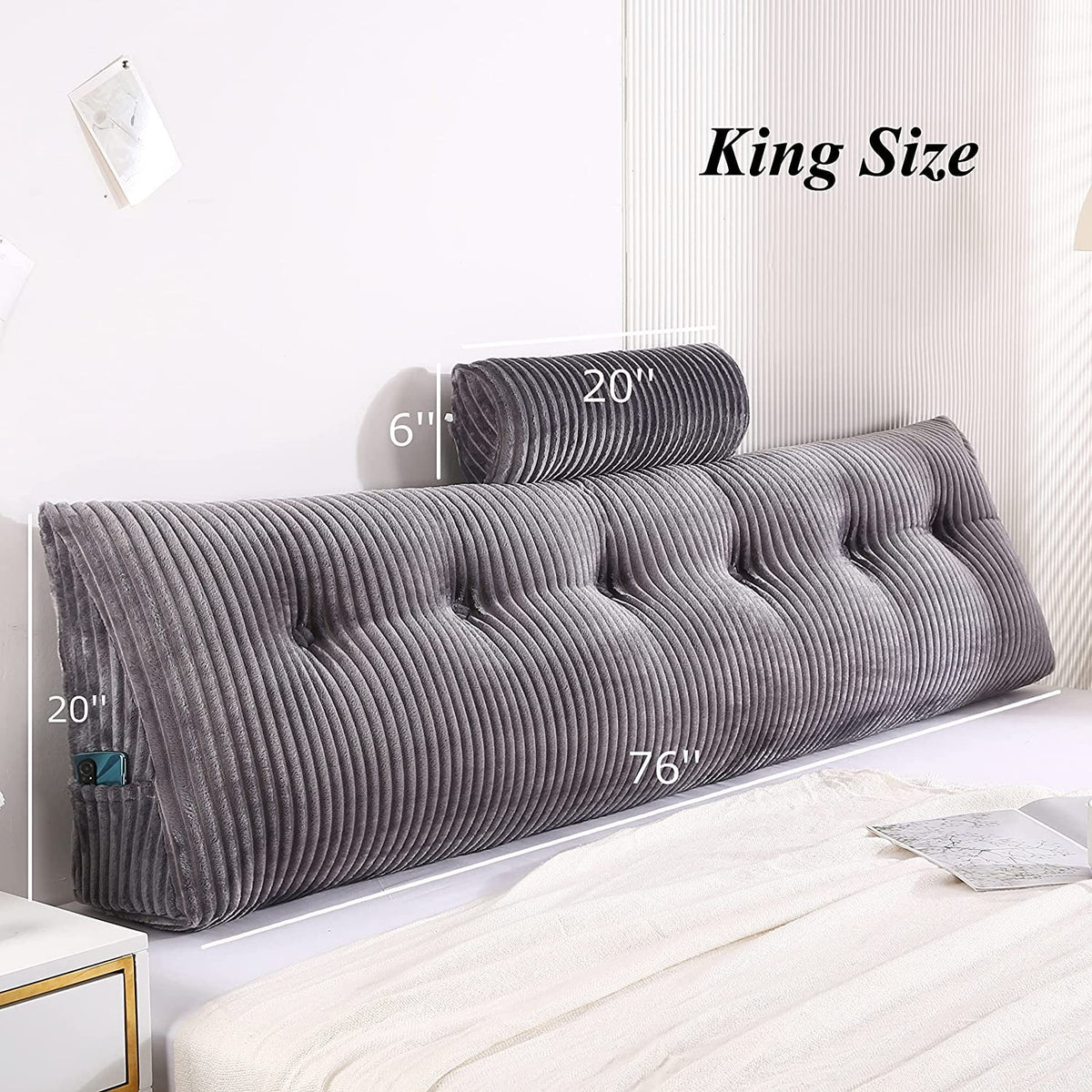 Wedge Headboard Pillow Bed Rest Bolster L5041