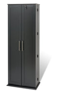 Black Locking Media Storage Cabinet with Shaker Doors L619703