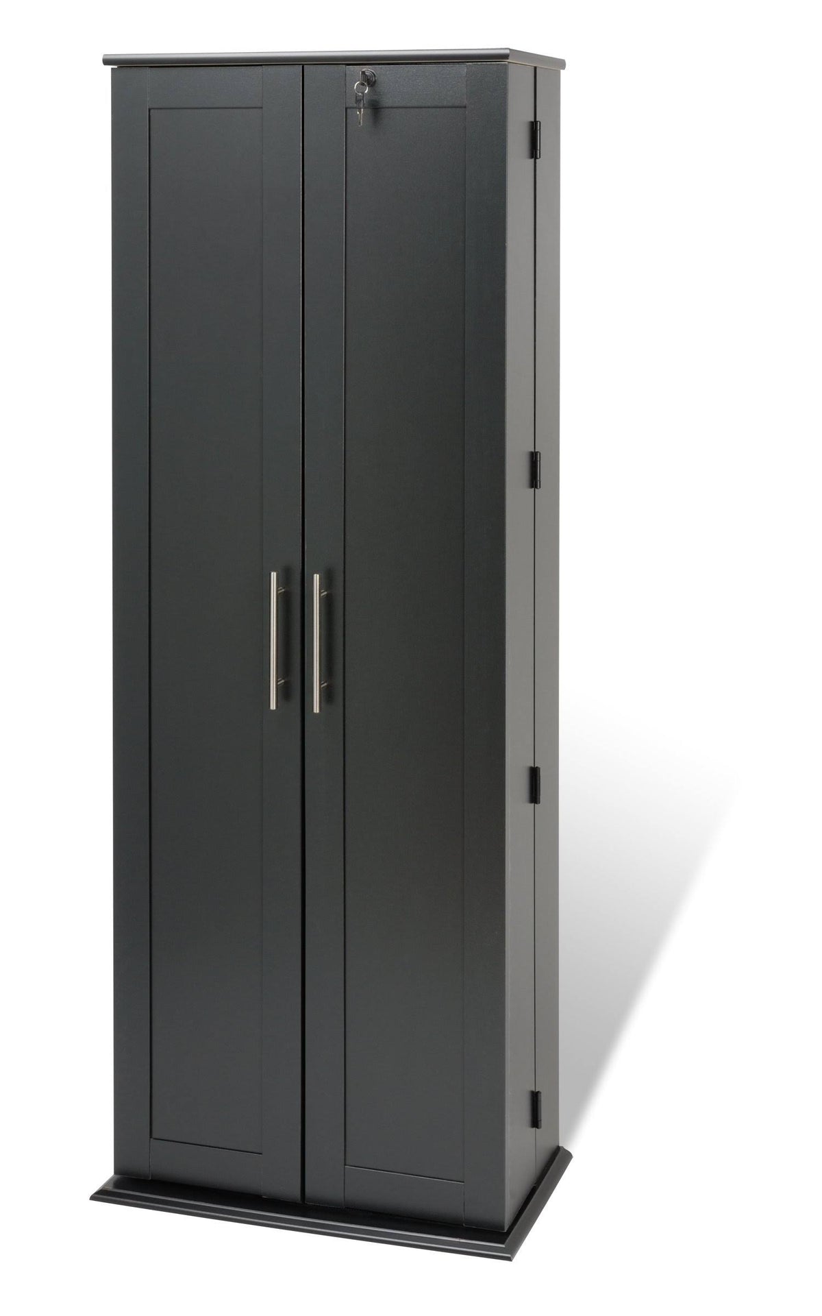 Black Locking Media Storage Cabinet with Shaker Doors L619703