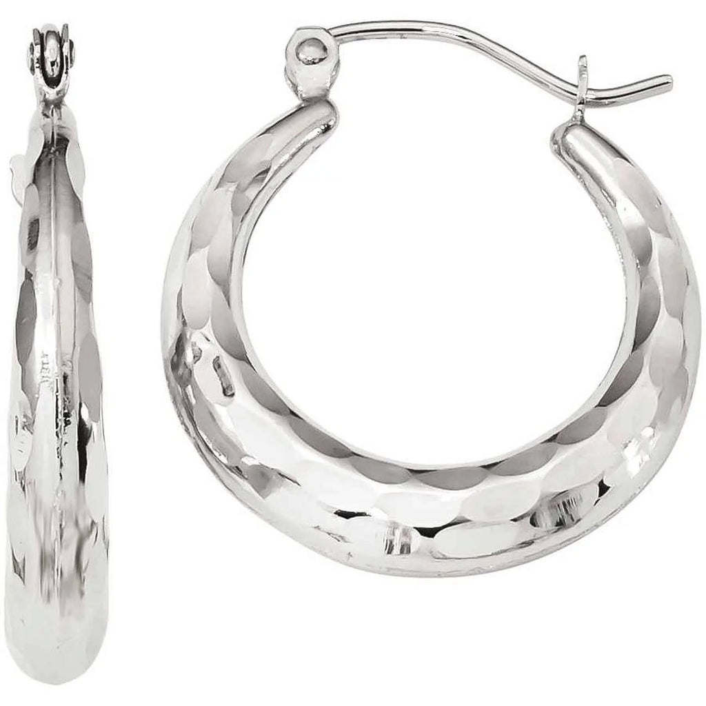 10 Karat White Gold Hoop Earrings N322596