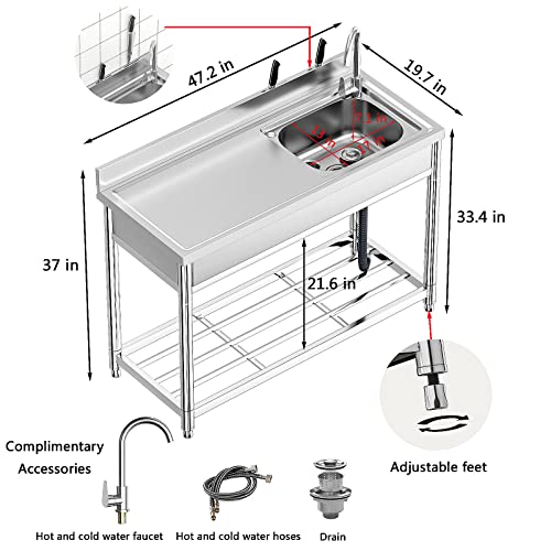 Stainless-Steel Single Bowl Kitchen Sink Set with Faucet Z4426