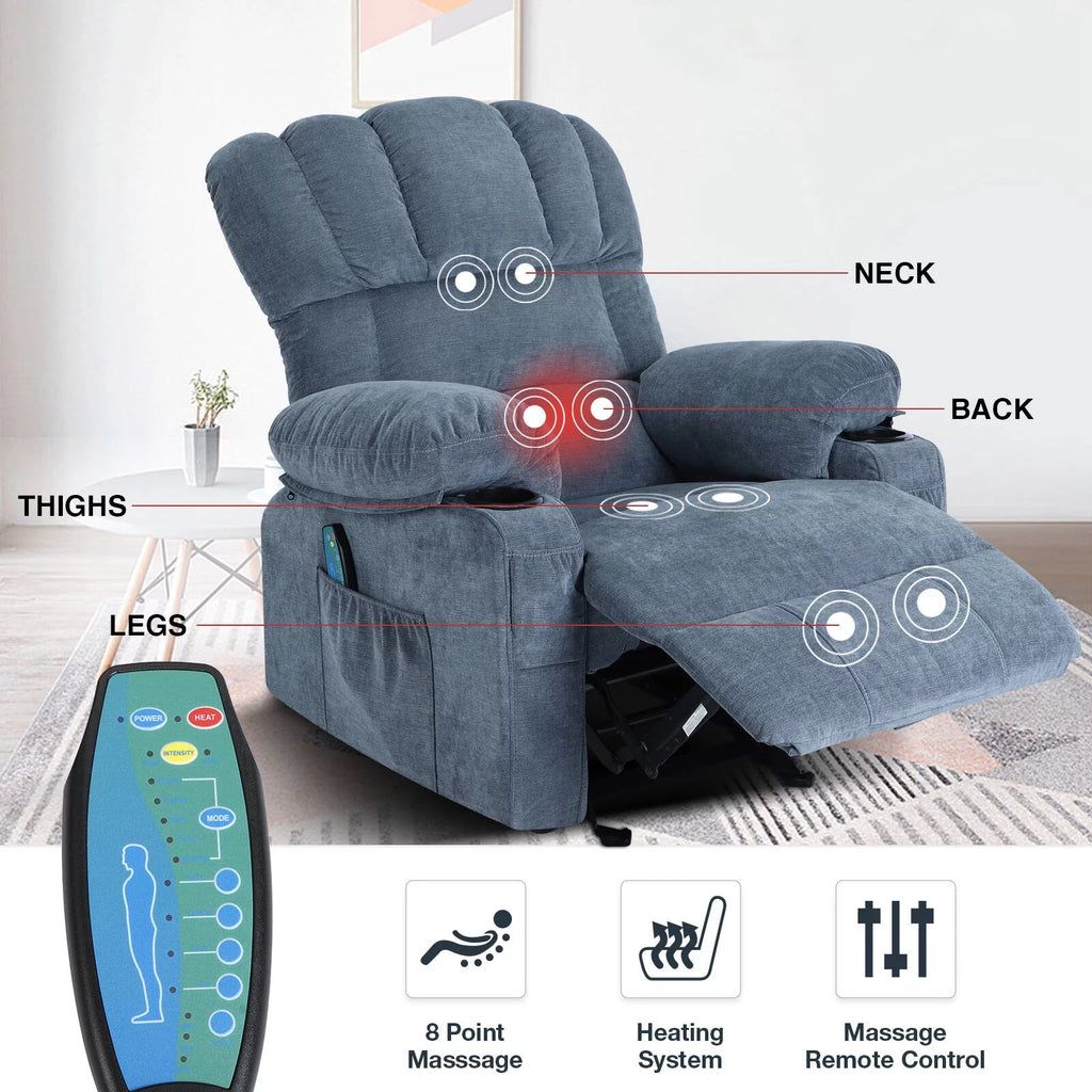 Rocker Recliner with Vibration Massage and Heat V42905