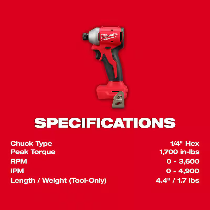 18V Brushless Cordless 1/4 in. Compact Impact Driver I9888