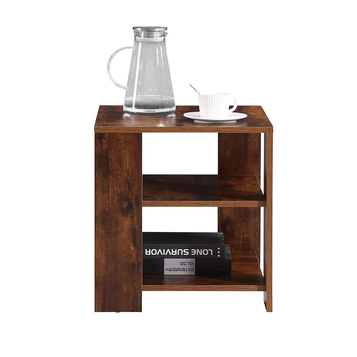 3 Tier Wood Nightstand with Open Shelf A6919