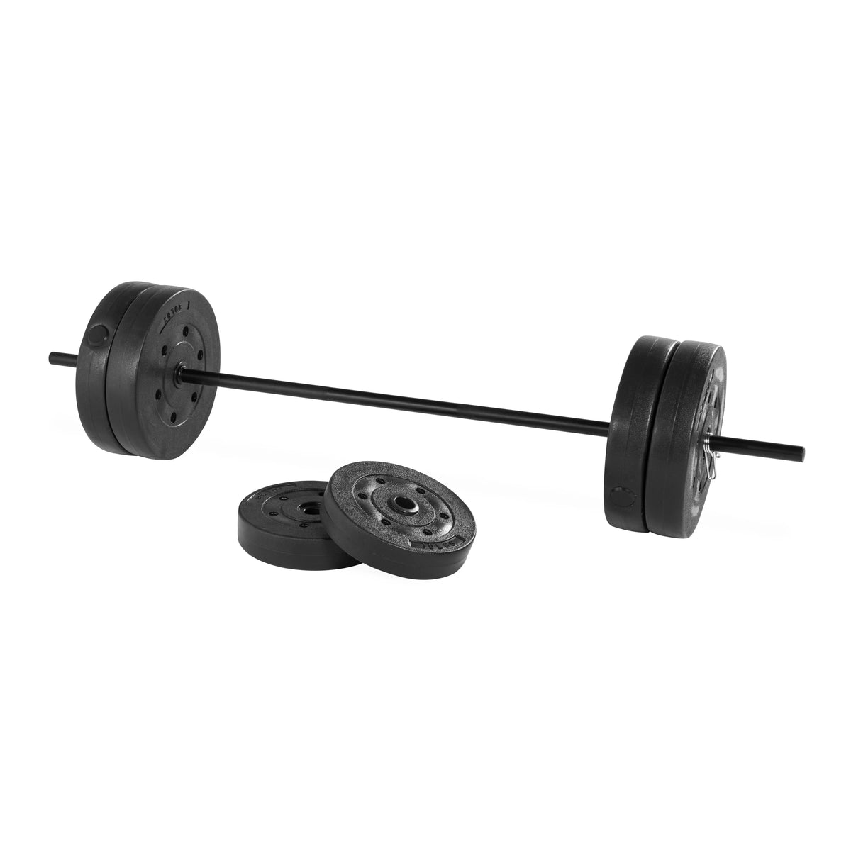 Adjustable Weight Bench with Rack and 90 lb Vinyl Weight Set P5596