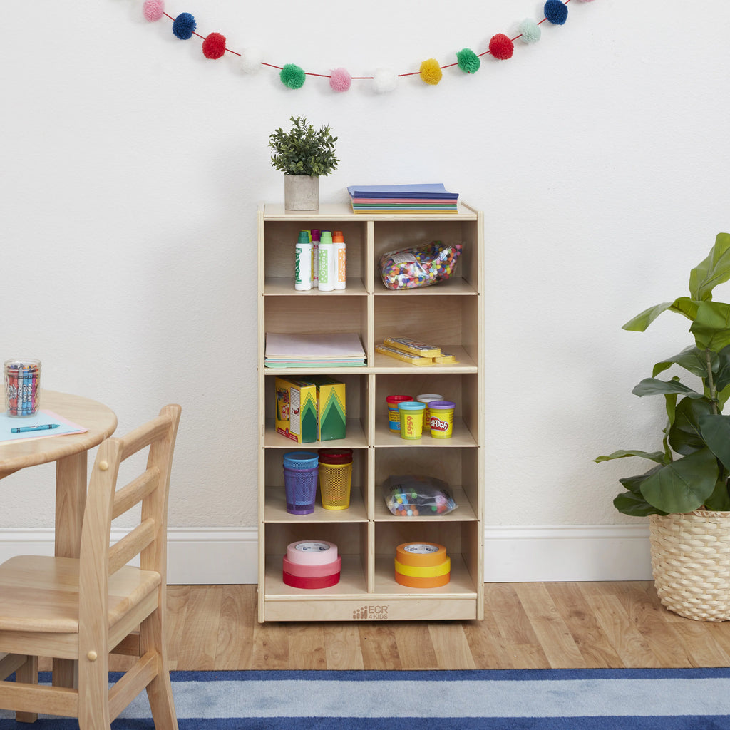 10 Cubby Mobile Tray Storage Cabinet B931