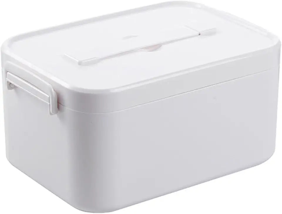 White Double-Layer Portable First-aid Kit J7332