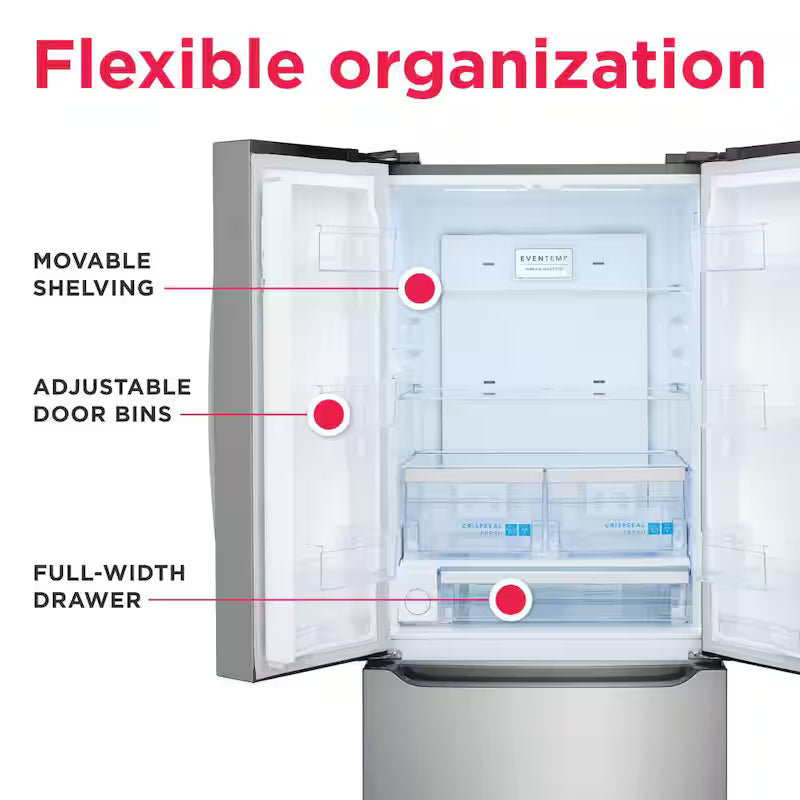 30 in. 20 cu. ft. French Door Refrigerator with Internal Water Dispenser P427