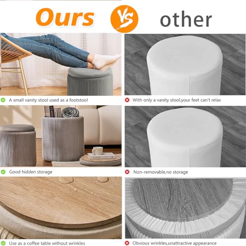 Set of 2 Upholstered Velvet Ottoman with Storage X8926