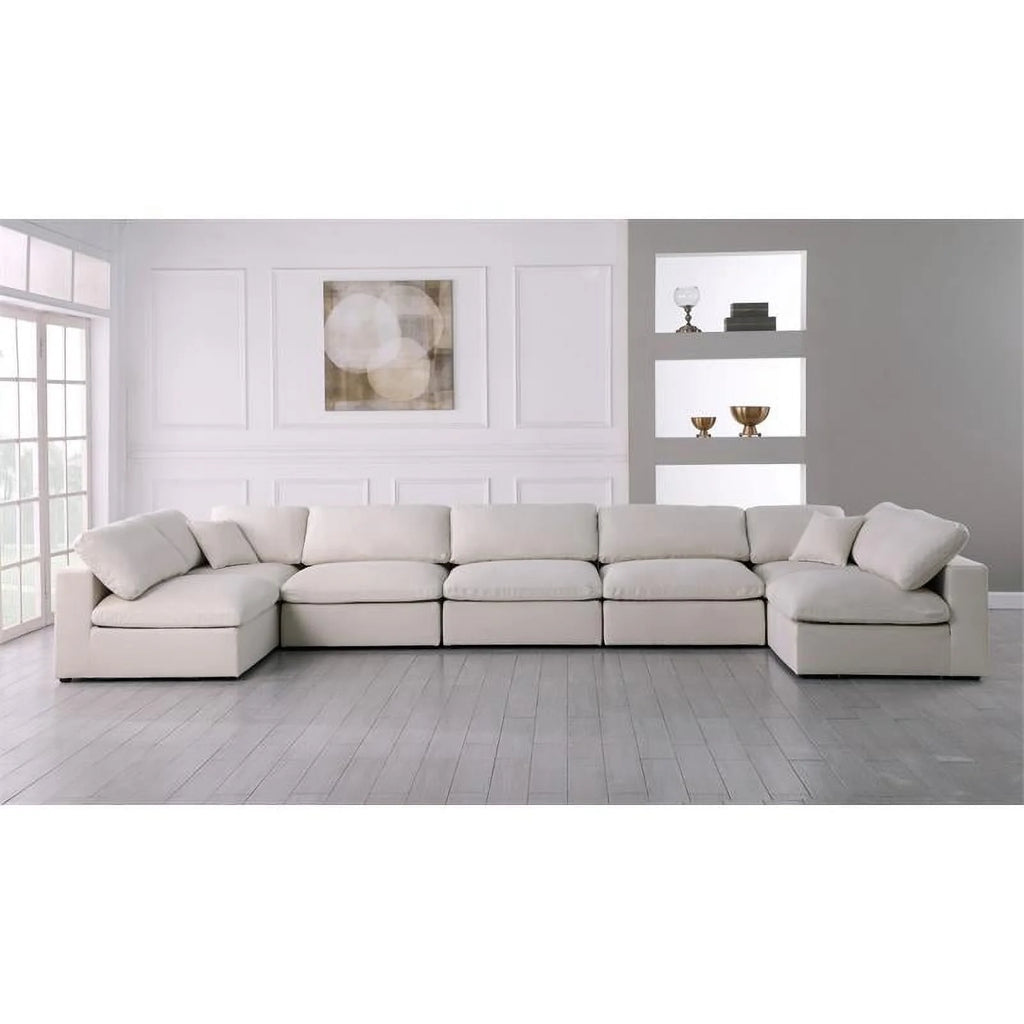 Cream Velvet Modular Sectional C248