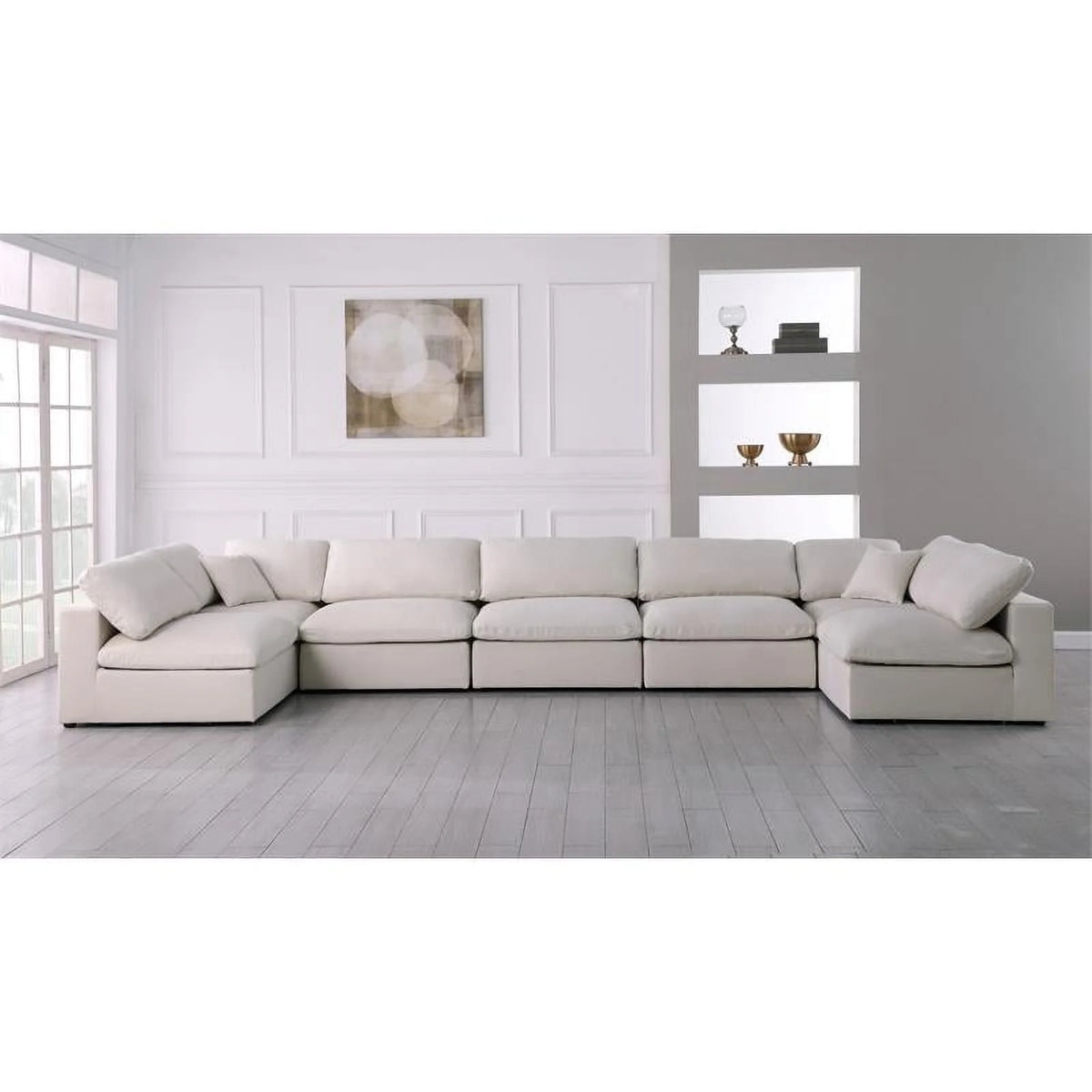 Cream Velvet Modular Sectional C248