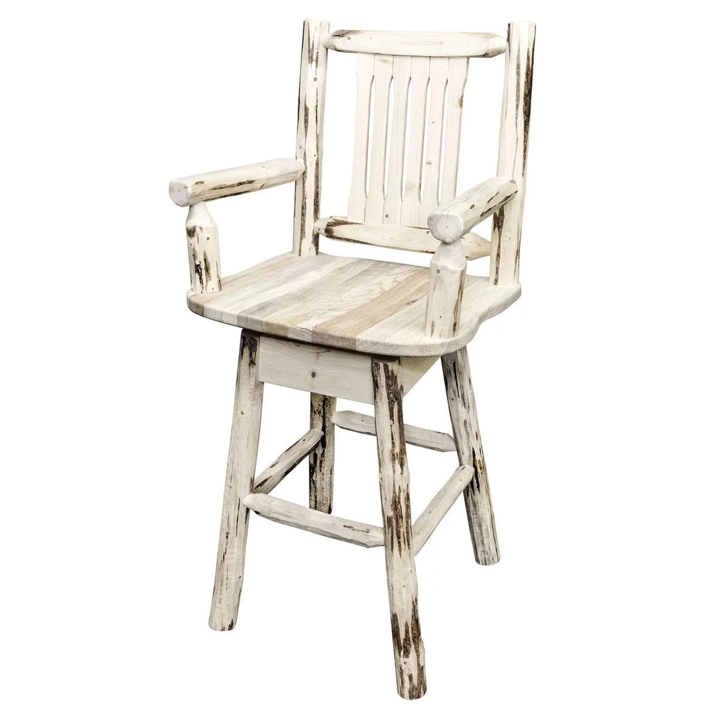 24" Counter Height Wood Swivel Barstool in Natural G157980