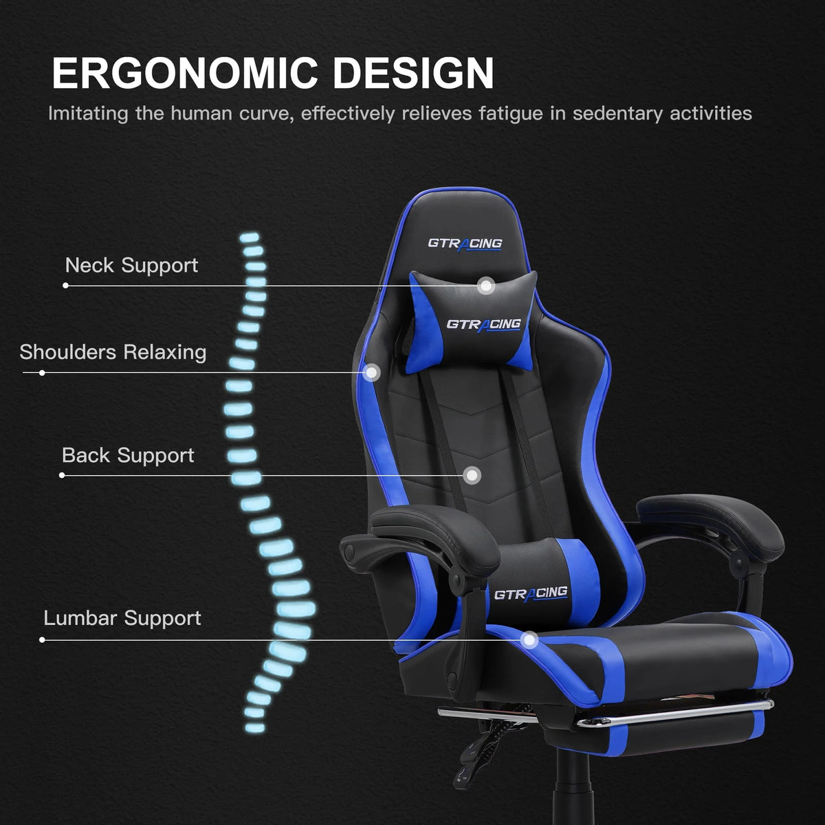 White Gaming Chair with Footrest S282