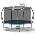 12' Round Backyard Trampoline with Safety Enclosure and Basketball Hoop G57639