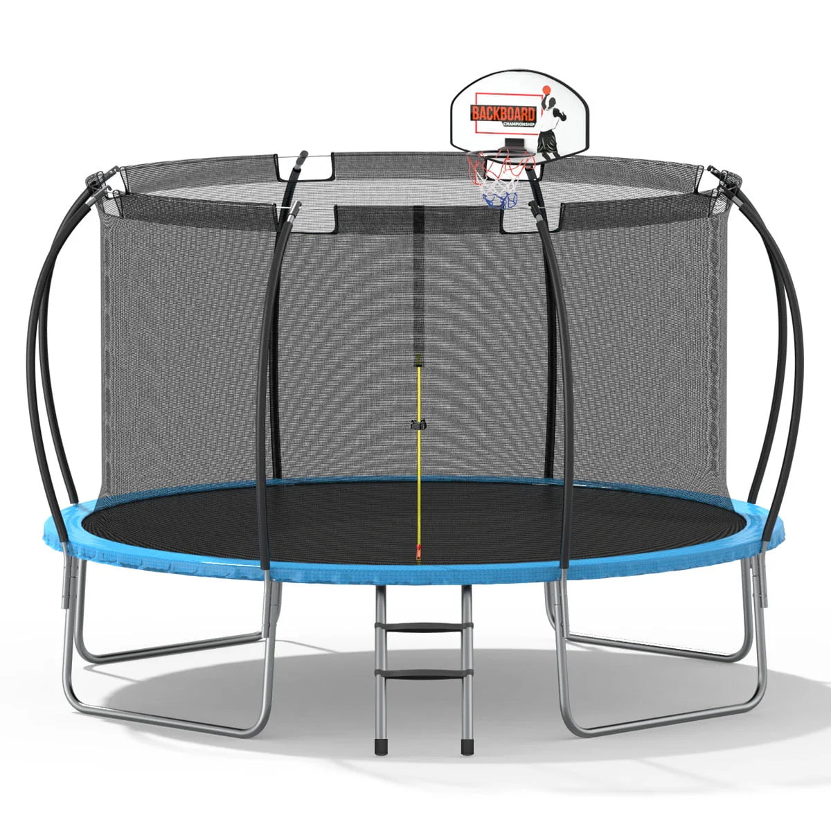 12' Round Backyard Trampoline with Safety Enclosure and Basketball Hoop G57639