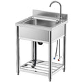 Stainless-Steel Single Bowl Kitchen Sink Set with Faucet Z4426
