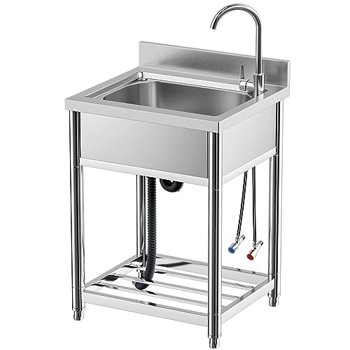Stainless-Steel Single Bowl Kitchen Sink Set with Faucet Z4426