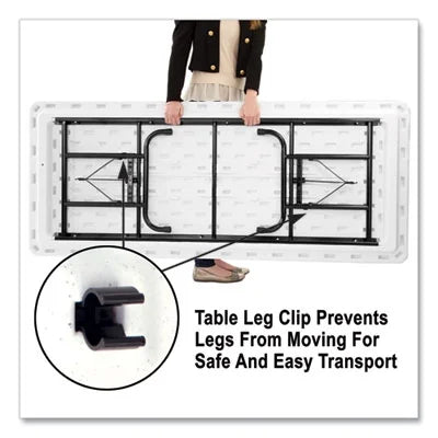 Adjustable Folding Tables, Rectangular, 60" x 30" x 22" to 32", Gray Top, Black Legs F7466