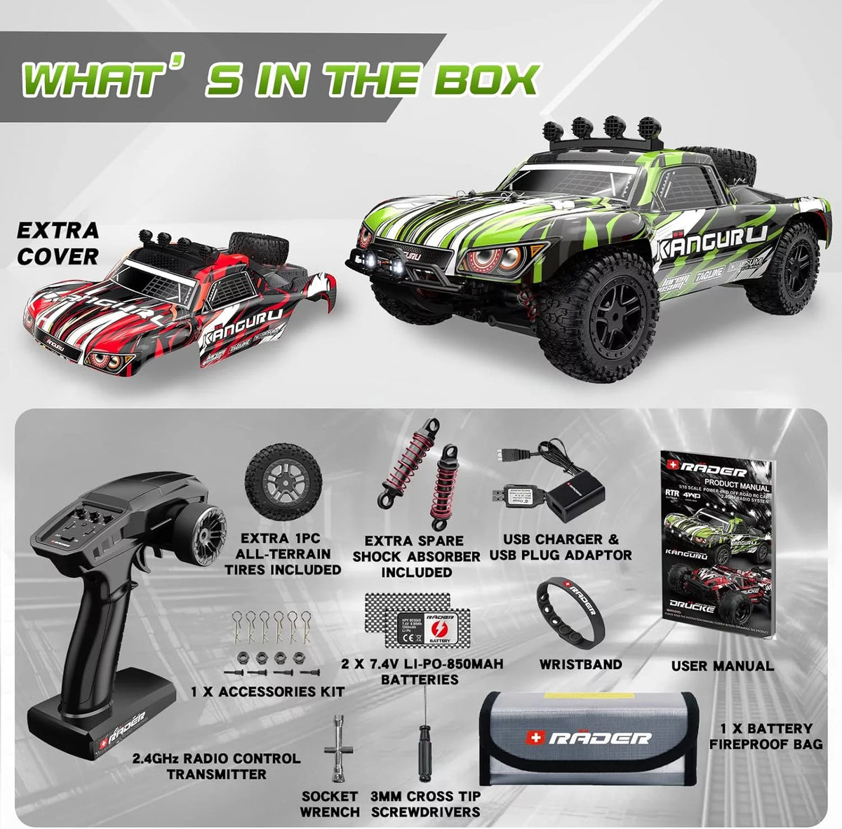 1:18 Scale High Speed Remote Control Car 4x4 Off Road Monster Car O994024