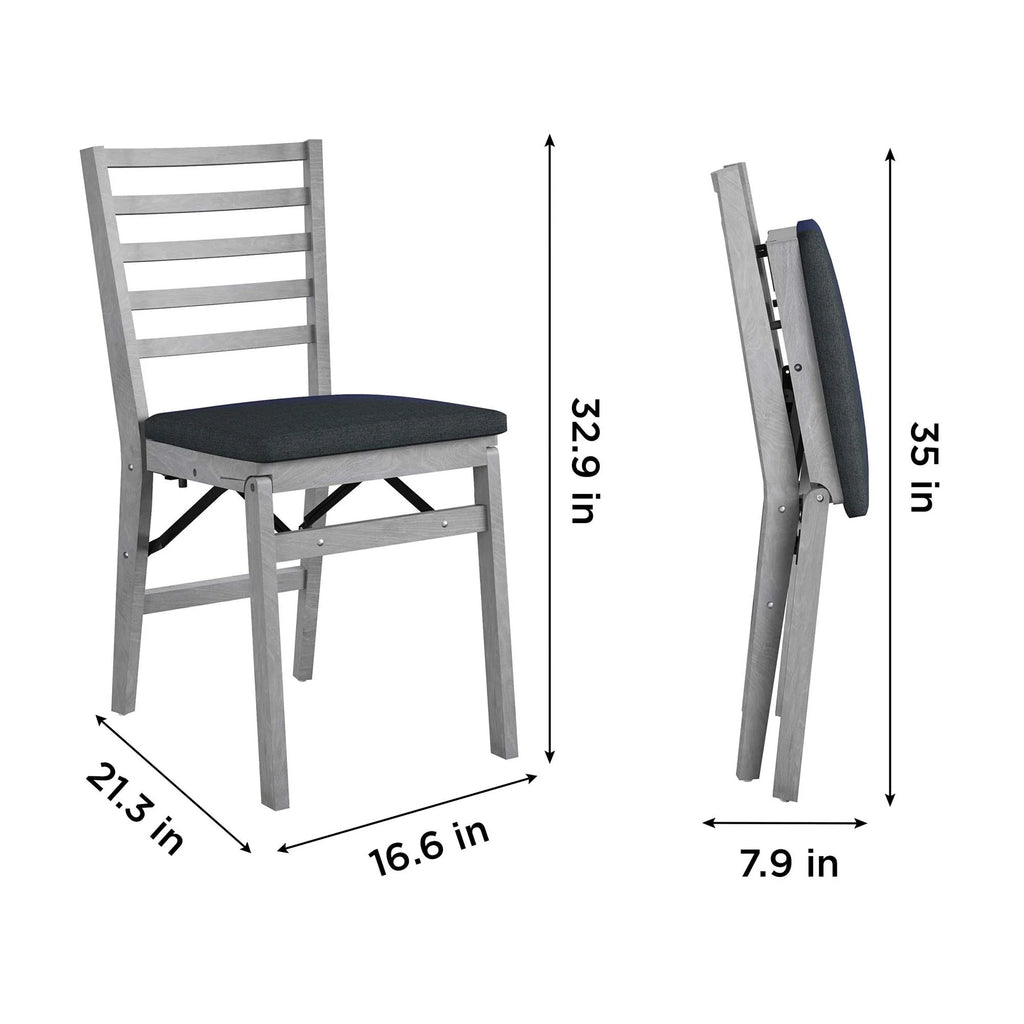 Gray Wash 2-Pack Wood Folding Chair N856915