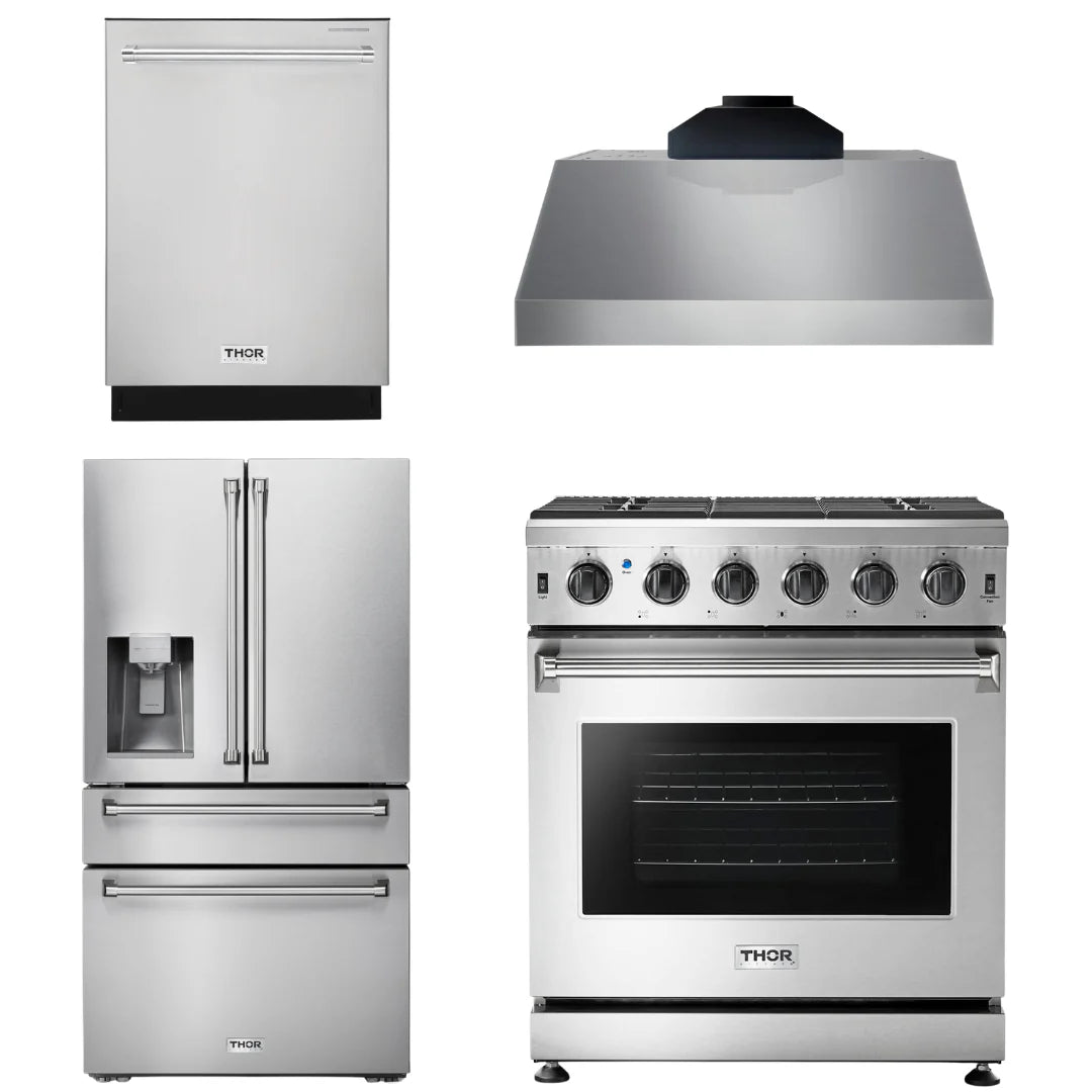 30 Propane Gas Range, Range Hood, Refrigerator, Dishwasher O8331