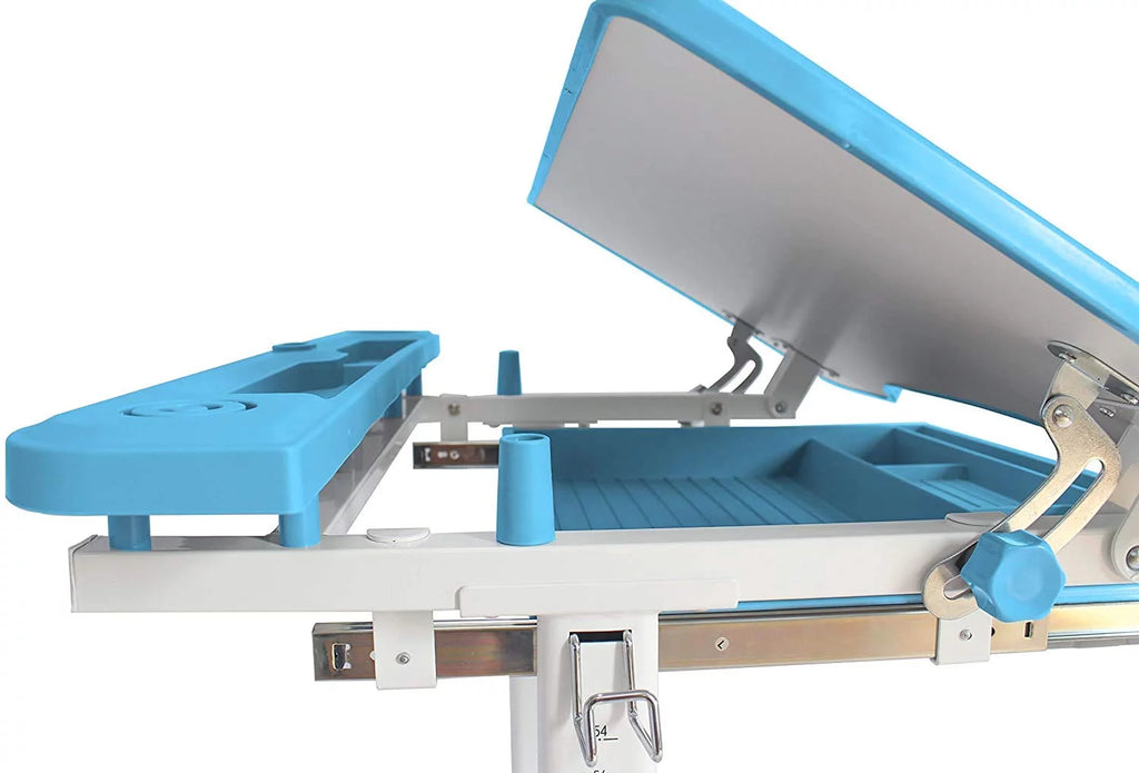 Height Adjustable Blue Kids Desk and Chair Set O55922