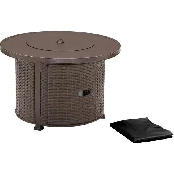 Round 50,000 BTU Propane Gas Fire Pit Table with Glass Beads R122