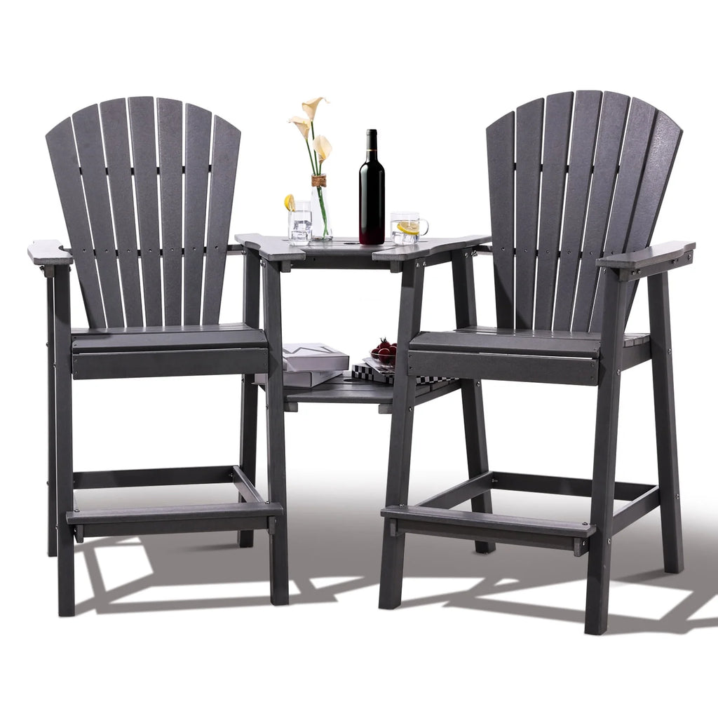 Tall Grey Adirondack Chairs Set of 2 Q4935