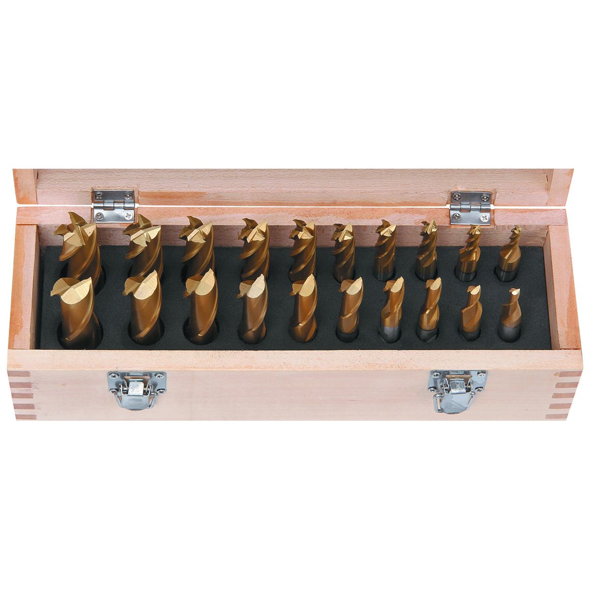 20 Piece Titanium Nitride Coated End Mill Set W1668